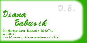 diana babusik business card